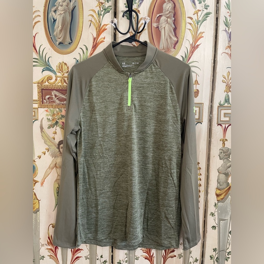 Under Armor Size Small Brown/Green Quarter Zip